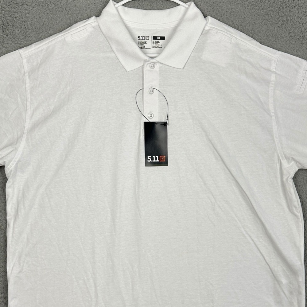 NEW 5.11 Tactical Professional Polo Shirt Mens XL White Caual Rugby Short Sleeve